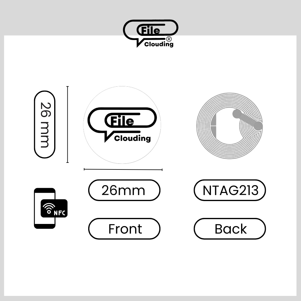 FileClouding mixed color 26mm NTAG213 NFC stickers, image 2