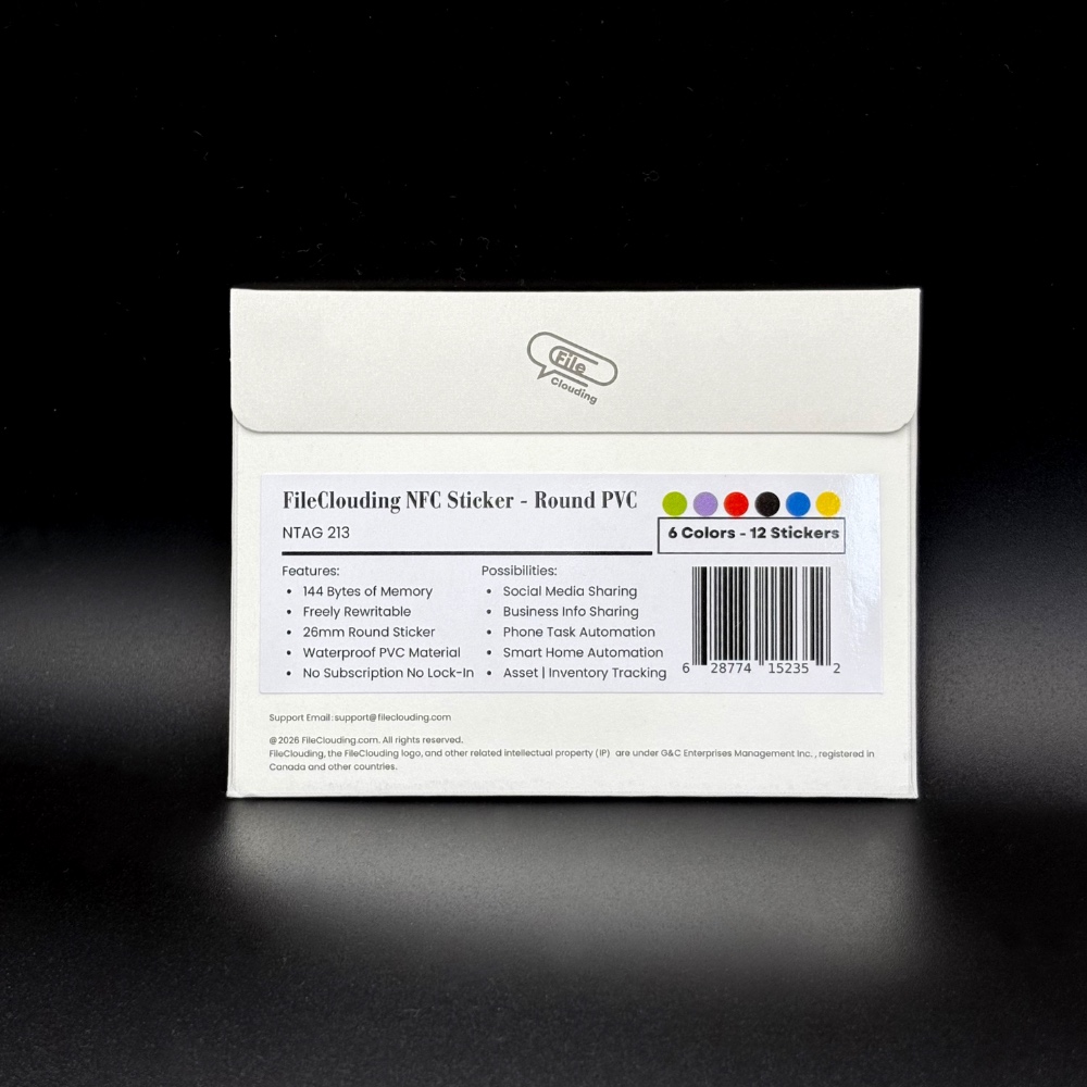FileClouding mixed color 26mm NTAG213 NFC stickers, image 6