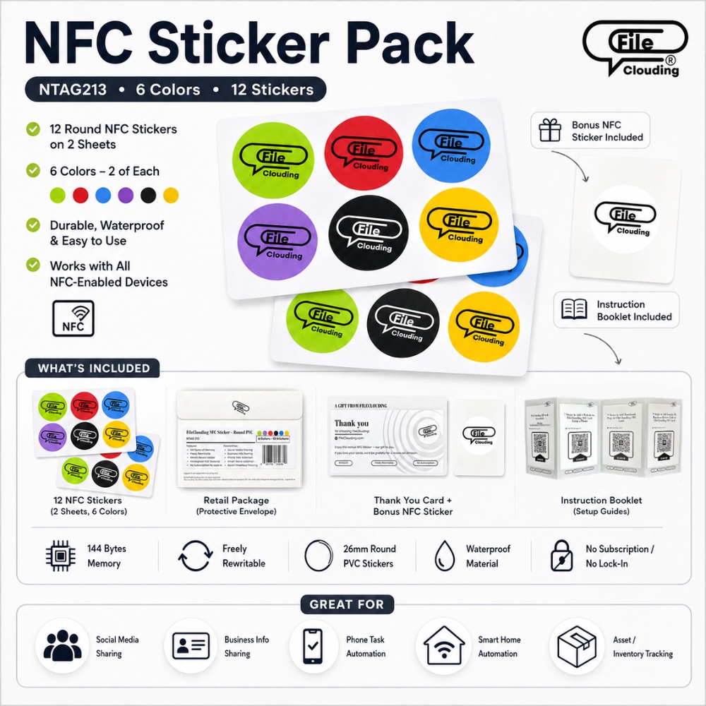 FileClouding mixed color 26mm NTAG213 NFC stickers, image 10