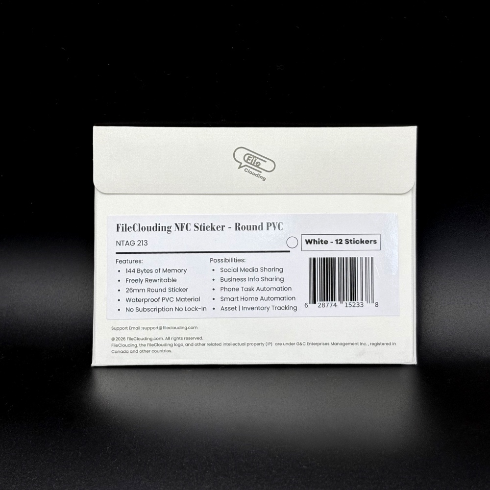 FileClouding white 26mm NTAG213 NFC stickers, image 6