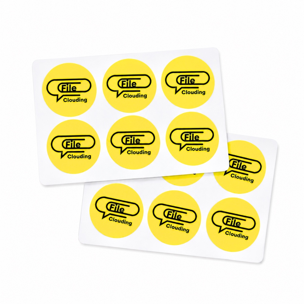 FileClouding yellow 26mm NTAG213 NFC stickers, image 1