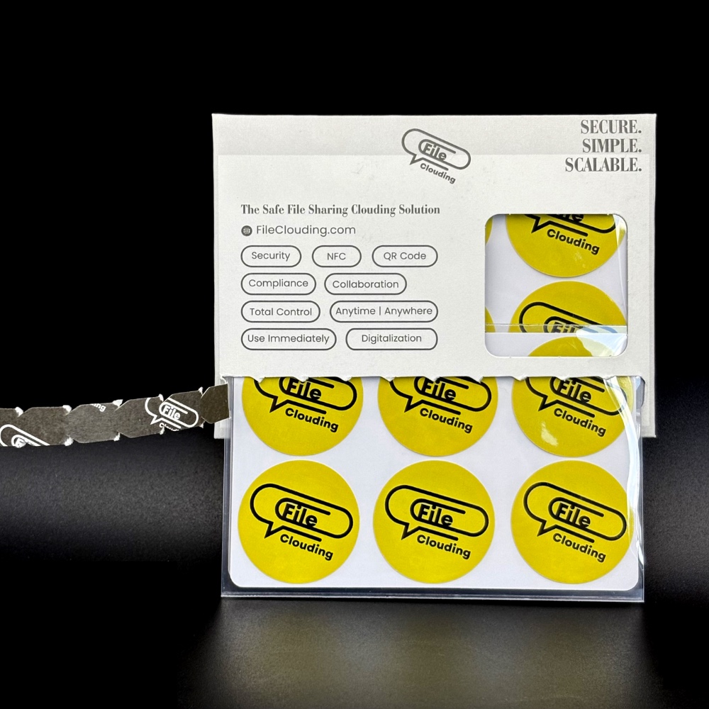 FileClouding yellow 26mm NTAG213 NFC stickers, image 4