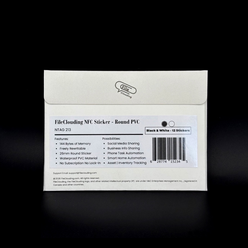 FileClouding bw 26mm NTAG213 NFC stickers, image 5