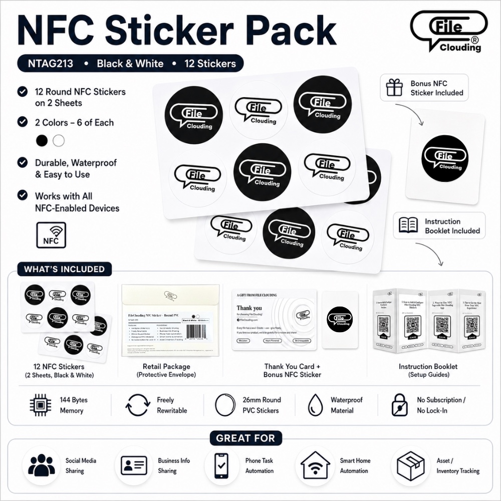 FileClouding bw 26mm NTAG213 NFC stickers, image 10