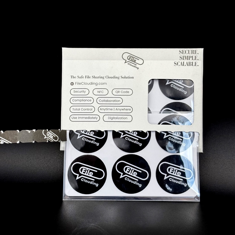 FileClouding black 26mm NTAG213 NFC stickers, image 4