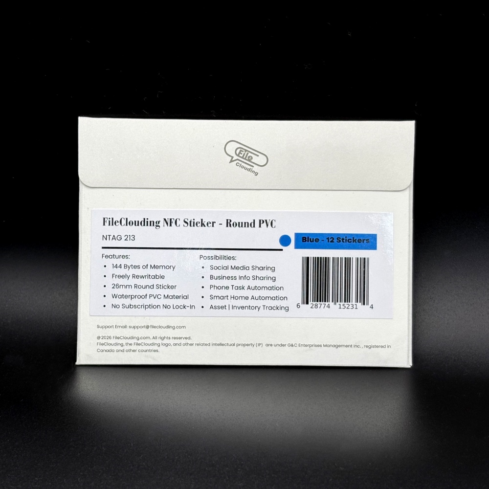 FileClouding blue 26mm NTAG213 NFC stickers, image 6